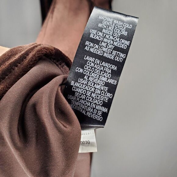 Sandra Darren Brown Velvet Empire Dress 10 Satin Trim V-Neck Romantic Old Money - Picture 11 of 11